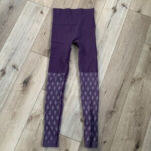 Tema Purple Textured High Waisted Leggings